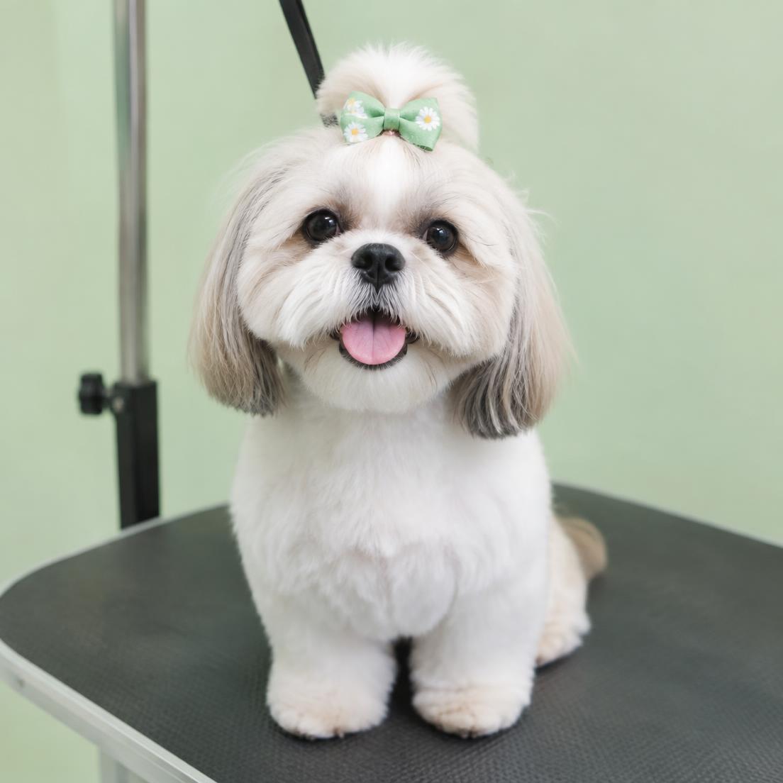 Cachorro após banho e tosa